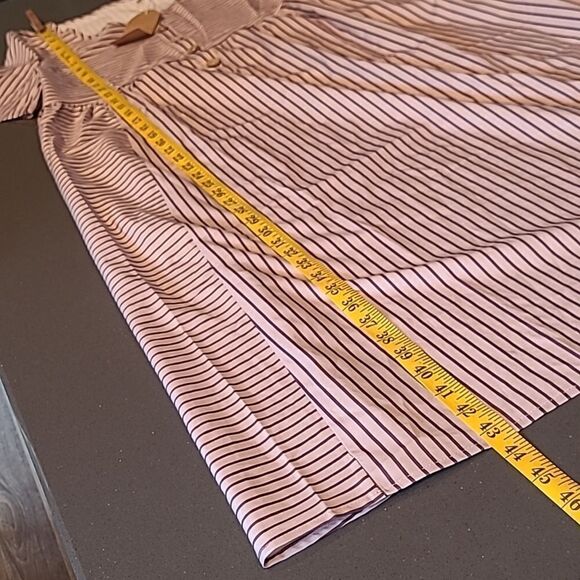 Zolucky Mauve and Eggplant Striped Lightweight Dress with Pockets - Picture 8 of 9